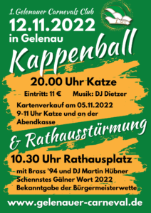 plakat Kappenball und Rathausstuermung 2022